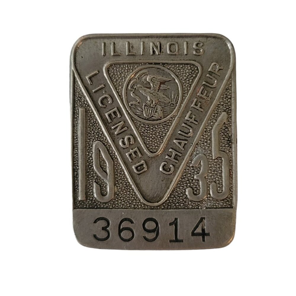 Illinois 1935 Chauffeur Licensed Pin #36914, E821
